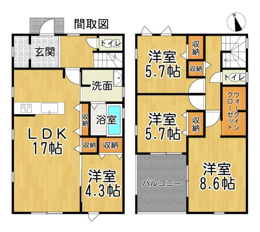リーブルガーデン知多市日長台の間取り|○●間取り図●○