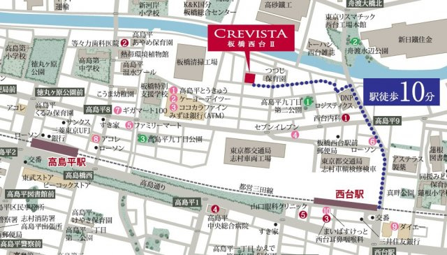 クレヴィスタ板橋西台Ⅱの地図