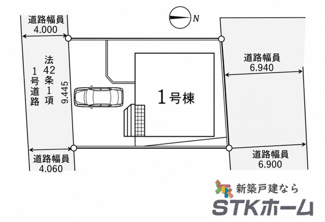 仲介手数料無料　白岡市篠津1849-8　新築戸建　全1棟の区画図
