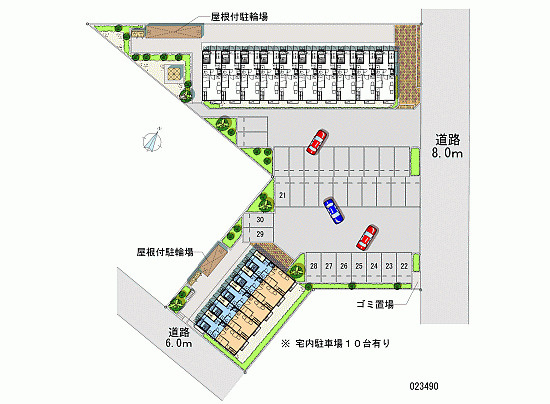 レオパレス天神Bの駐車場|画像10