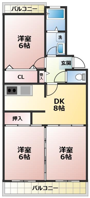 市川グリーンタウンミズホの間取り