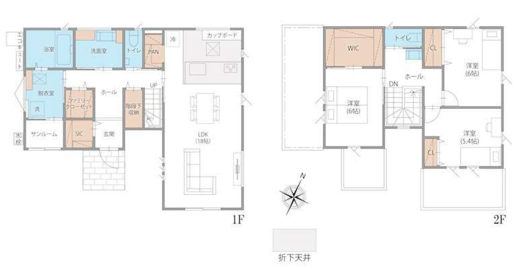 【中古戸建】高崎市福島町の間取り|■間取り図｜敷地面積：204.00（約61.71坪）　建物面積：109.30（約33.06坪）