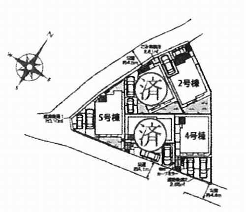 伊勢原市東大竹　新築戸建全5棟　4号棟の区画図