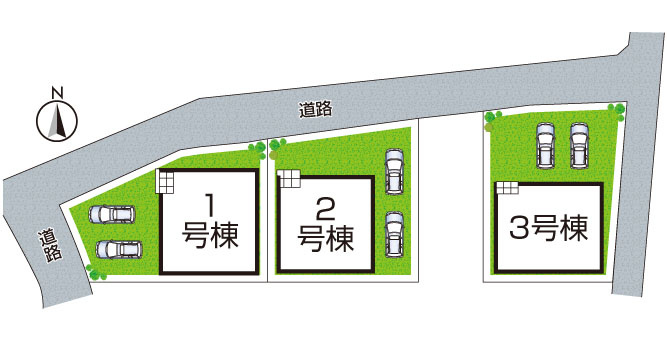 磯城郡田原本町八尾　第3期　新築一戸建ての区画図|全3区画