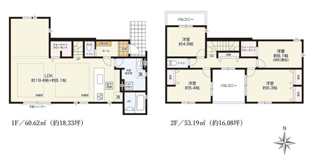 【間取り】 | 海老名市杉久保北４丁目 新築戸建て 全1棟【仲介手数料無料】 | 【仲介手数料無料でご紹介可能です】大樹不動産