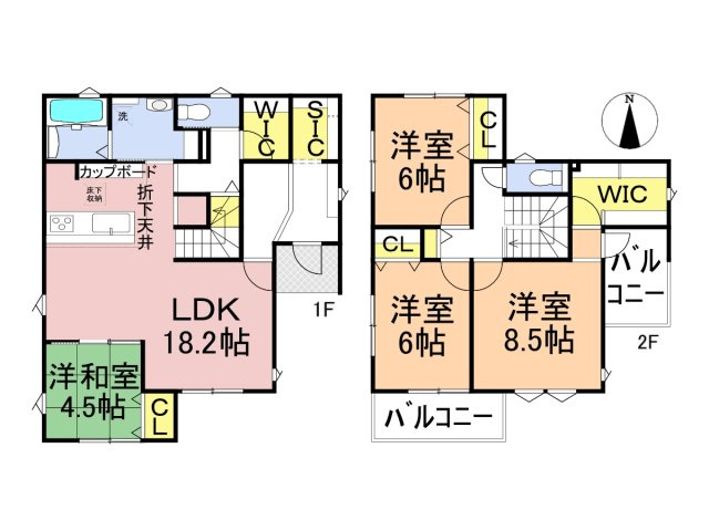 タマタウン　岐阜市西改田米野　全2区画分譲の間取り|■2号棟　■ヤマダ不動産　株式会社リライフ　
■夢のマイホーム購入をフルサポートします！