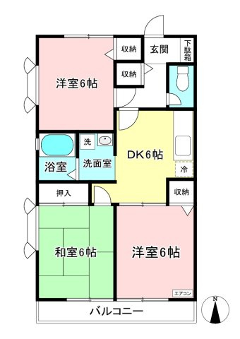 【間取り】 | ピアコート | 和室と洋室のある3DKタイプ☆小さなお子様がいるファミリーさんにも良いですね！なんと言っても角部屋・二面採光なのが嬉しい♪