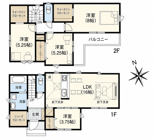仲介手数料無料　さいたま市西区中野林136-3　新築戸建　全１棟の間取り|限定１棟です