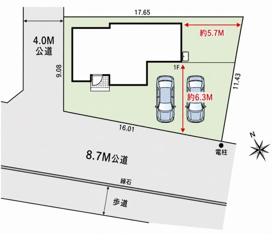 仲介手数料無料　さいたま市西区中野林136-3　新築戸建　全１棟の区画図