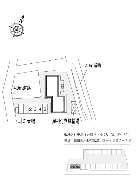 廿日市市宮島口３丁目のアパートの区画図|画像4