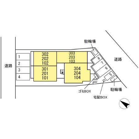 セジュールピア庚午の区画図