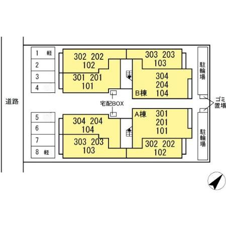 Ｄ－ＲＯＯＭ高須２丁目 A棟の区画図