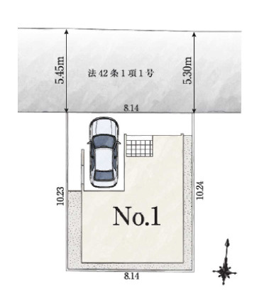 杉並区今川3丁目　車庫×ロフト付　耐震エコ住宅　限定1棟の区画図