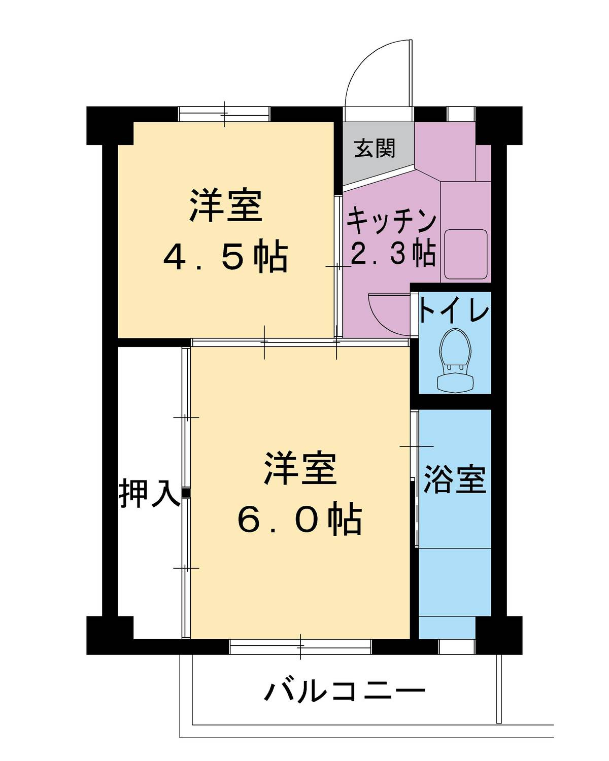 ビレッジハウス安古市1号棟の間取り