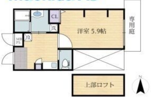 堺市北区北花田町　貸店舗の間取り