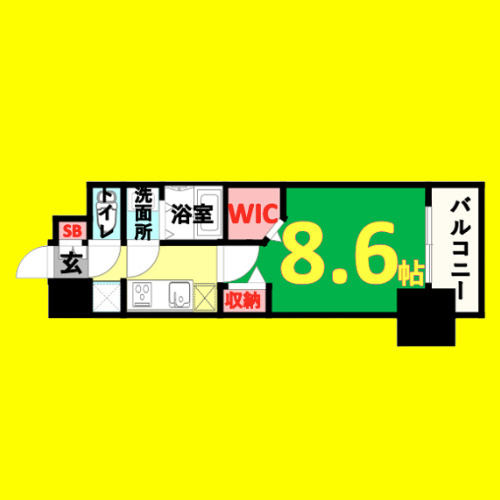 パルティール名西　名古屋市賃貸　仲介手数料無料の間取り
