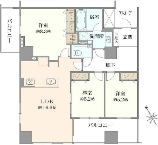 クレッセント三鷹ザ・タワーの間取り