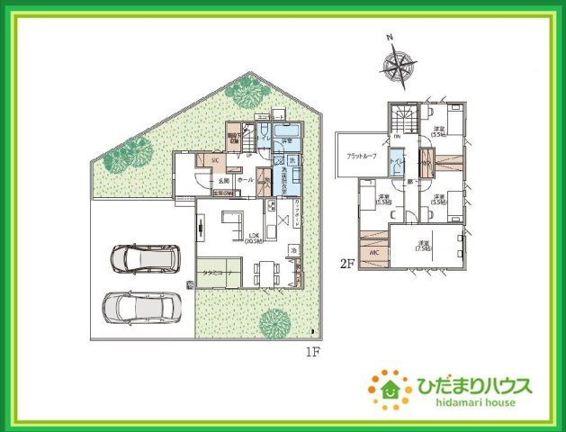 いわき市好間町　新築戸建　2号棟の間取り|家事動線がスムーズな間取り♪