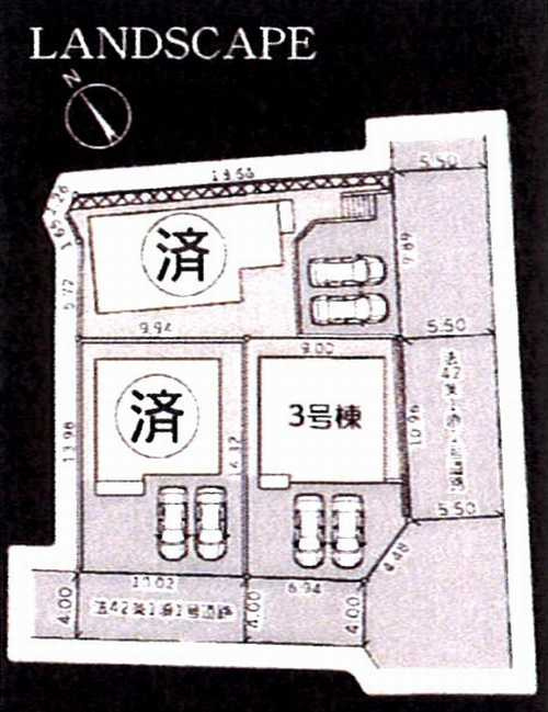 伊勢原市八幡台2丁目　新築戸建全3棟　3号棟の区画図