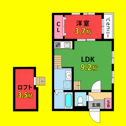 Urban Heim NAKAMURA　名古屋市賃貸　仲介手数料無料の間取り