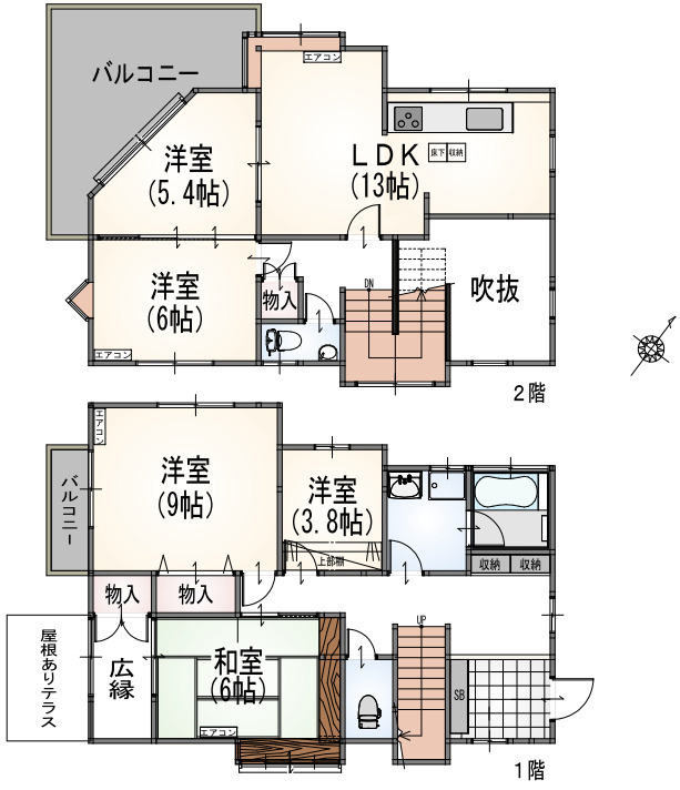 連光寺戸建B棟の間取り