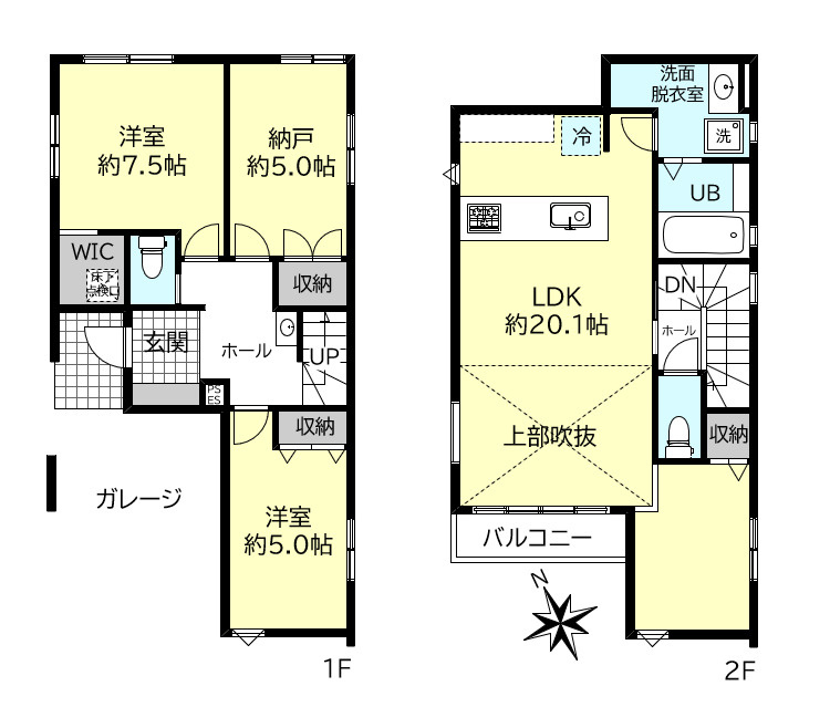 明石市西新町２丁目新築戸建の間取り