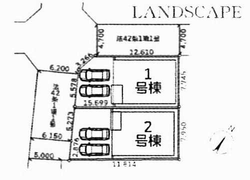 相模原市中央区光が丘３丁目　新築戸建全2棟　1号棟の区画図