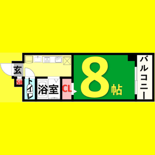 パルティール今池　名古屋市賃貸　仲介手数料無料の間取り