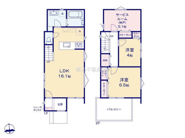 杉並区上高井戸2丁目 全4棟3号棟の間取り|建物77.75㎡　3LDK