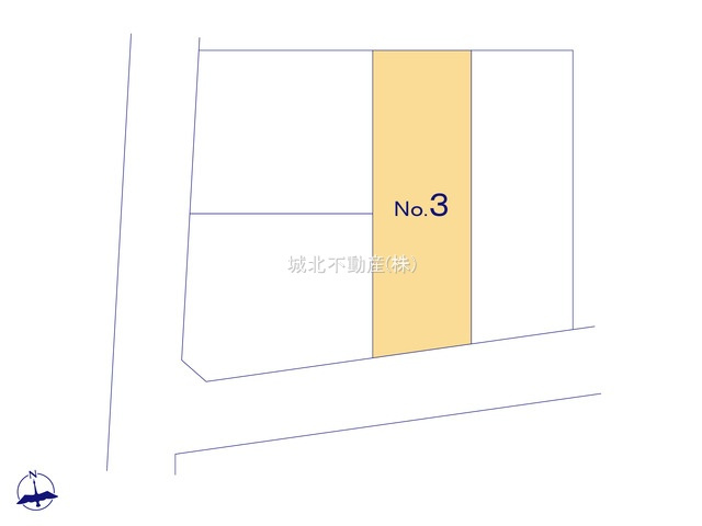 杉並区上高井戸2丁目 全4棟3号棟の区画図|土地面積　99.33㎡