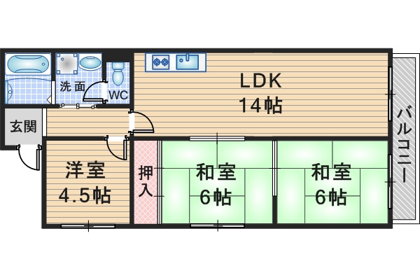 シャンボールメゾン曽根の間取り