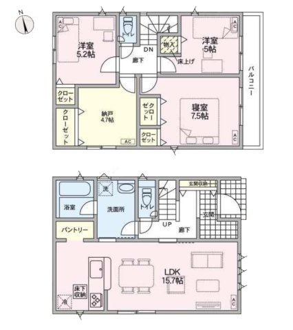 【間取り】 | 小牧市岩崎原１丁目205『仲介料無料』新築戸建て | 1号棟