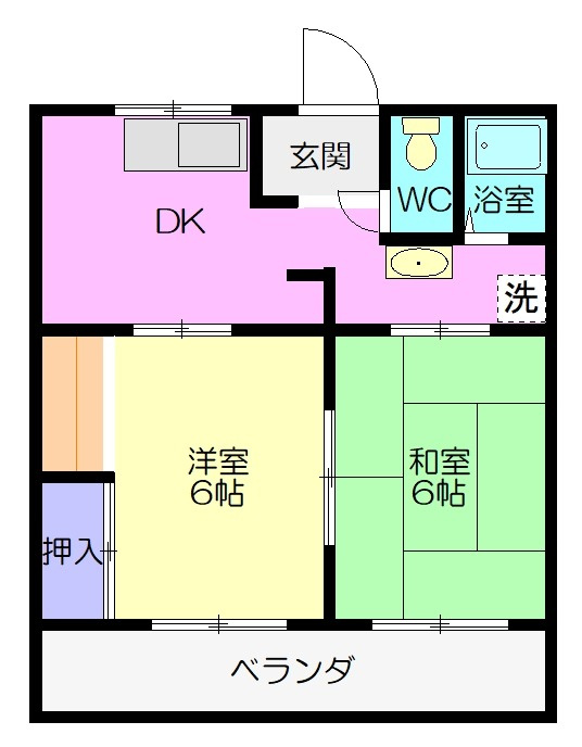 コーポ東荒子Ｂの間取り