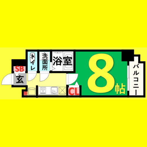 メイクス高岳　名古屋市賃貸　仲介手数料無料の間取り