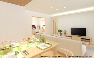 【居間・リビング】 | ワイウッドコート佐野市高萩町　第3期　 | 完成予想図（同社施工完成物件・モデルハウスがご見学いただけます）