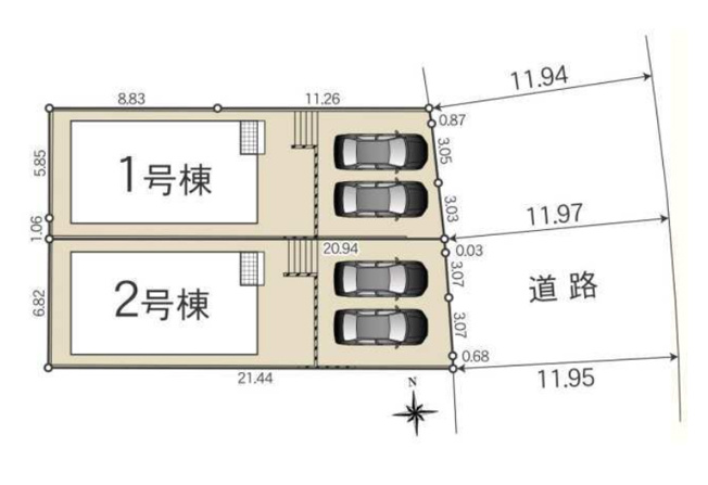 【区画図】 | 春日井市中央台６丁目13-10『仲介料無料』新築戸建て | 2号棟