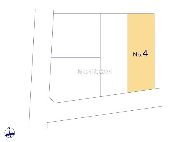 杉並区上高井戸2丁目 全4棟4号棟の区画図|土地面積　99.33㎡