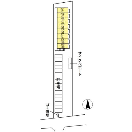 熊本市西区田崎３丁目のアパートの区画図