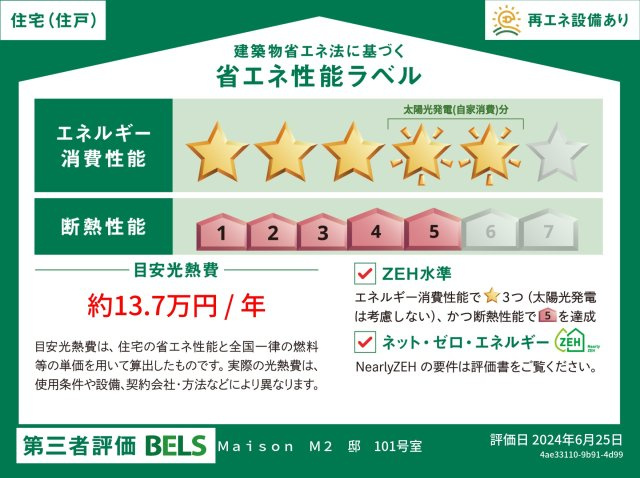 Ｍａｉｓｏｎ　Ｍ２の省エネ性能ラベル