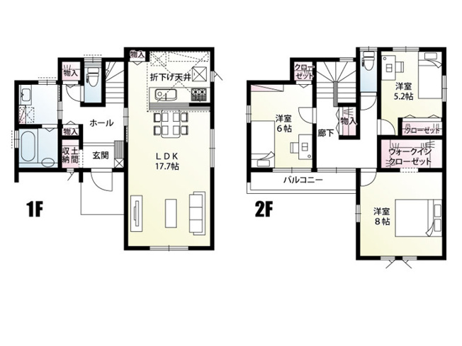 【間取り】 | 久喜市葛梅【2区画】　新築戸建　全2棟　1号棟