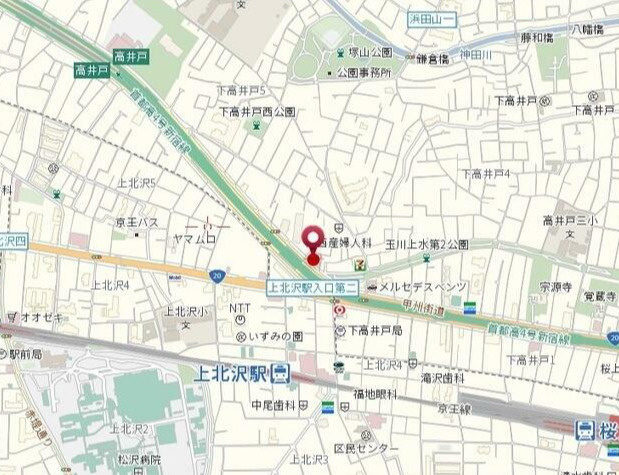 ルクレ上北沢ルネサンスコートの地図