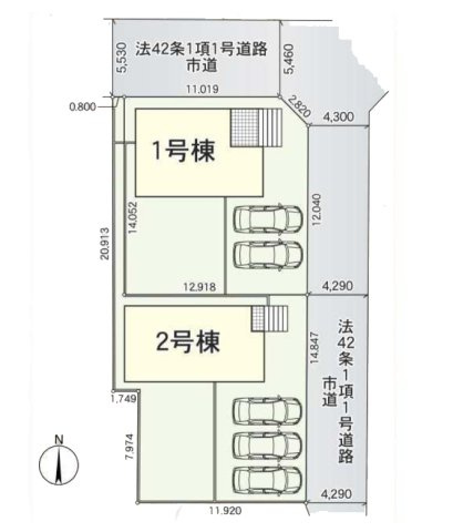 【区画図】 | 愛西市本部田町狭場34-2『仲介料無料』新築戸建て | 1号棟