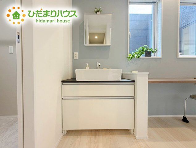 いわき市平下神谷Ⅱ期　新築戸建　1号棟の独立洗面台|シンプルで使い勝手の良い独立洗面台！