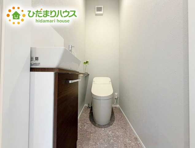いわき市平下神谷Ⅱ期　新築戸建　1号棟のトイレ|トイレは1F、2F共に完備！取り合いになることがありませんね(^^)/