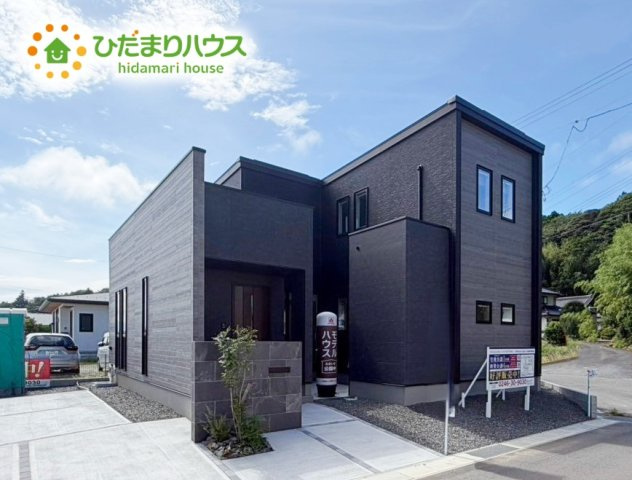 いわき市平下神谷Ⅱ期　新築戸建　1号棟の外観パース|スタイリッシュな外観です(^^)/