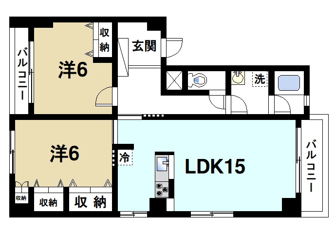 ニュー松葉マンションの間取り|間取りです