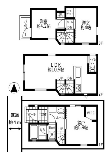 【間取り】 | 世田谷区船橋１丁目　新築戸建て | 2階LDKの明るさと開放感が、毎日の暮らしを心地よく彩ります
