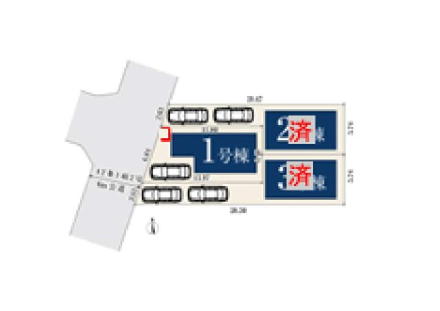 練馬区石神井台５丁目全３棟新築戸建の区画図