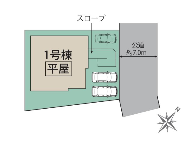 春日市泉2丁目第1-1棟（1号棟）の区画図|配置図（1号棟）