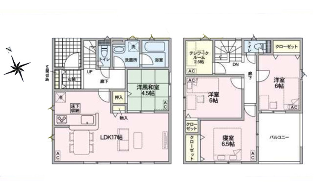 【間取り】 | 稲沢市平和町観音堂屋敷43-2『仲介料無料』新築戸建て | 2号棟